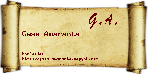 Gass Amaranta névjegykártya